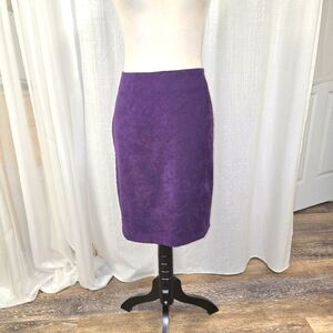 2/$30 Royal Purple Velvet Pencil Knee Length Skirt Womens Size 12 Careerwear